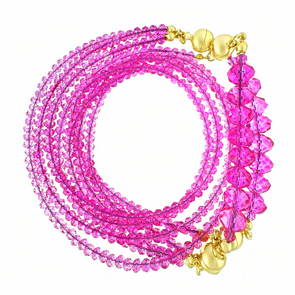 10 Way Necklace - FUCHSIA Crystal