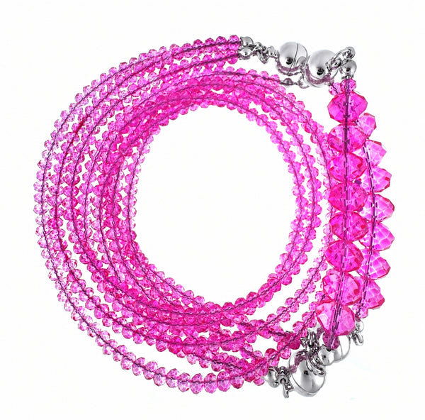 10 Way Necklace - FUCHSIA Crystal