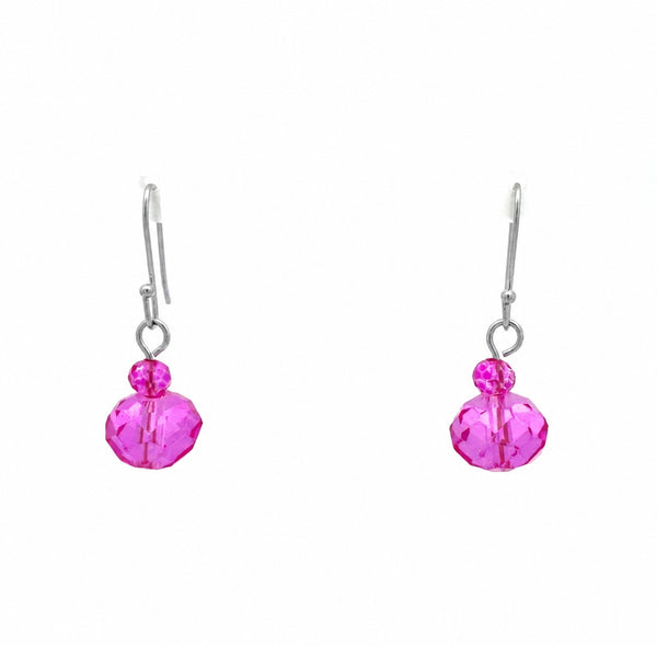 Short Earrings - FUCHSIA Crystal