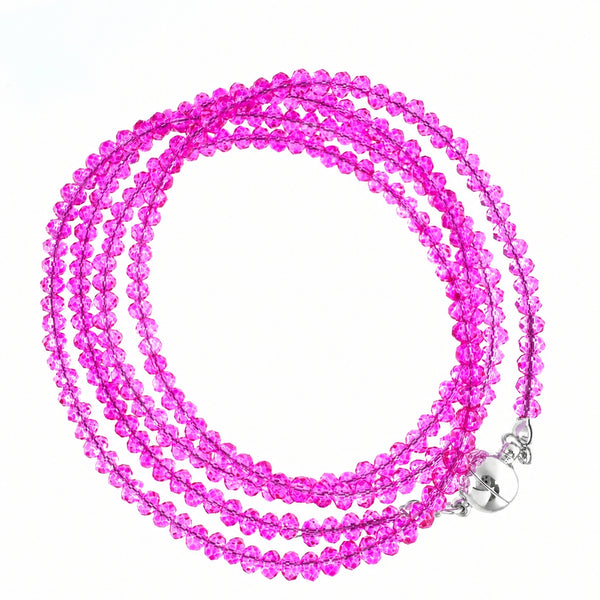 Long Strand Necklace - FUCHSIA Crystal