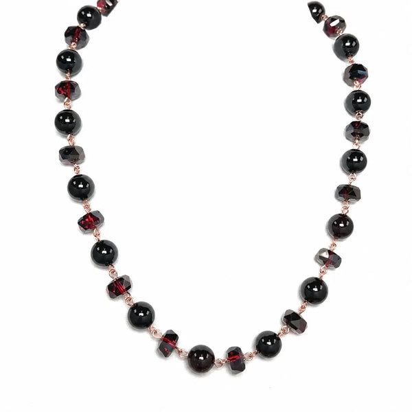 LONGER Link Necklace  - DARK GARNET RYAN
