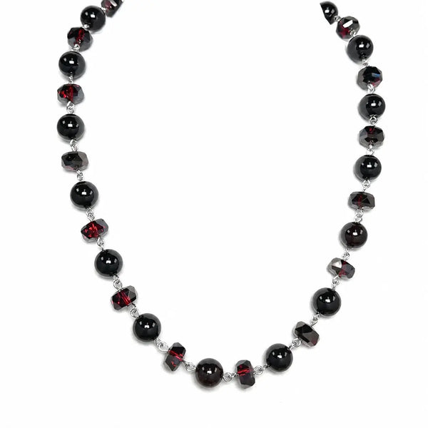 LONGER Link Necklace  - DARK GARNET RYAN