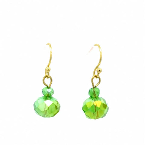 Short Earrings - Green AB Crystal