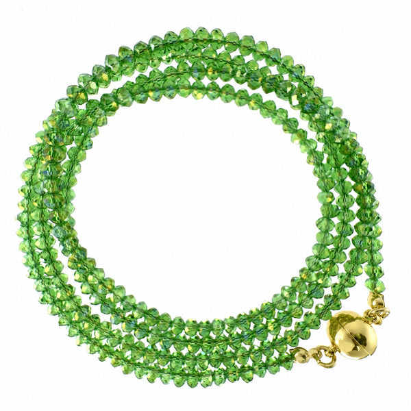 Long Strand Necklace - Green AB