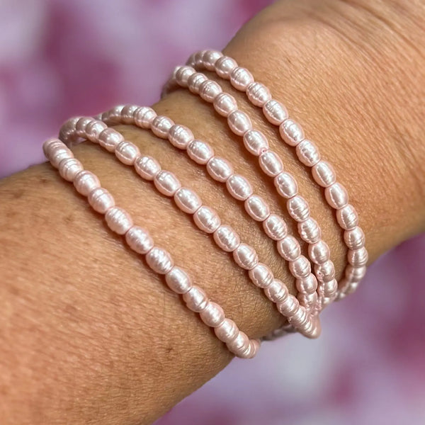 Long Strand Necklace - Shell Pearl -  PINK Maria Nicola