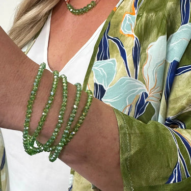 Long Strand Necklace - Green AB Seriously Romantic