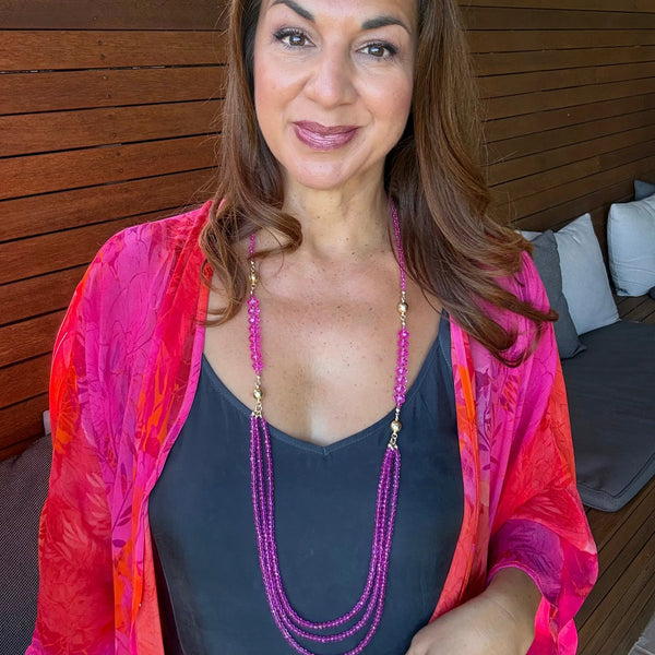 10 Way Necklace - FUCHSIA Crystal Maria Nicola