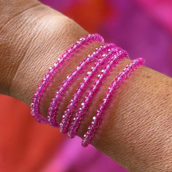 Long Strand Necklace - FUCHSIA Crystal Maria Nicola