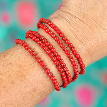 Long Strand Necklace - RED HOWLITE Seriously Romantic