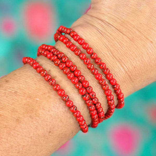 Long Strand Necklace - RED HOWLITE Seriously Romantic