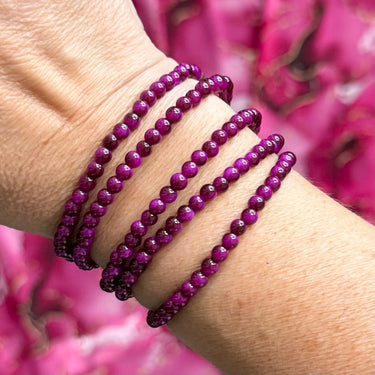 Long Strand Necklace - MAGENTA Tiger Eye RYAN