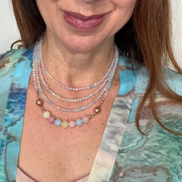 10 Way BUNDLE  - Morganite (Includes 10 Way Necklace, Tassel & Mini Connectors) Seriously Romantic