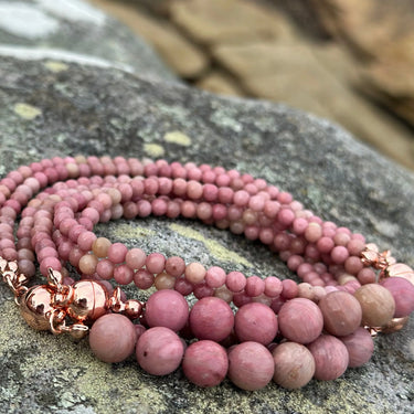 10 Way BUNDLE  - Rhodochrosite (Includes 10 Way Necklace, Tassel & Mini Connectors) Maria Nicola