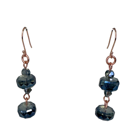 Long Earrings - Blue Shade Crystal
