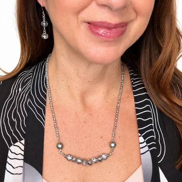 Long Earrings - Platinum Crystal Maria Nicola