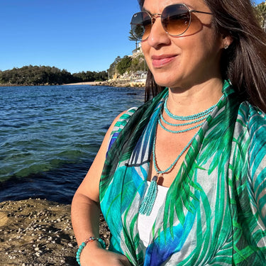 10 Way BUNDLE  - Turquoise Crystal (Includes 10 Way Necklace, Tassel & Mini Connectors) Maria Nicola