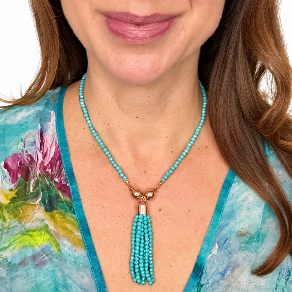Tassel Conversion Service for - Turquoise Crystal Tassel Maria Nicola