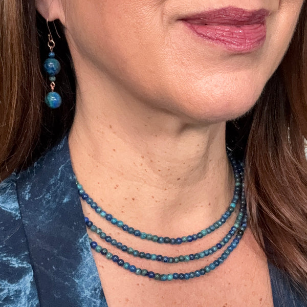 Long Earrings - AZURITE