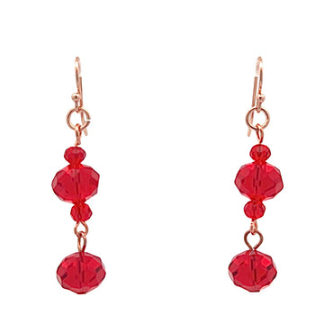 Long Earrings - Translucent Red Crystal