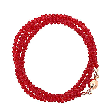 Long Strand Necklace - Translucent Red Crystal