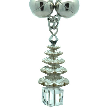 Pendant - Large Christmas Tree - Classic Silver Crystal - ON SALE 20% off! Hohoho!