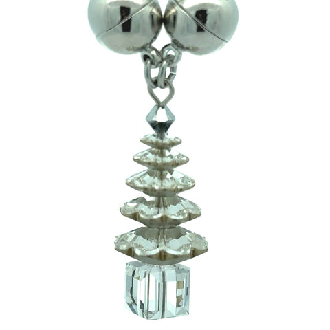 Pendant - Large Christmas Tree - Classic Silver Crystal - ON SALE 20% off! Hohoho!