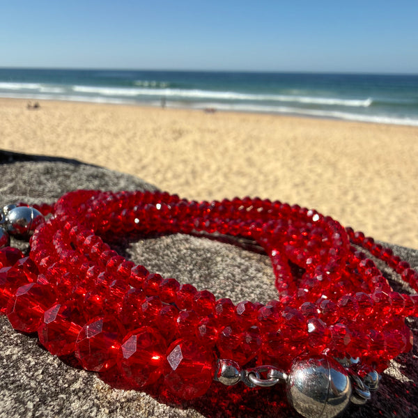 10 Way BUNDLE  - Red Translucent Crystal (Includes 10 WAY NECKLACE™, Tassel & Mini Connectors)