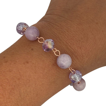 Bracelet Link - LEPIDOLITE AND LILAC