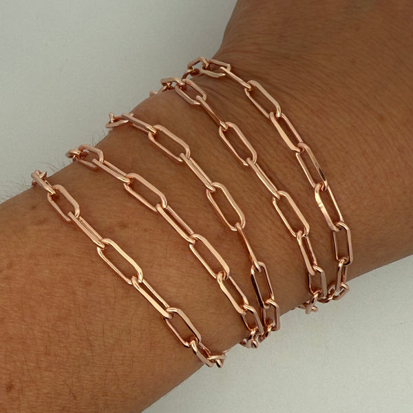 LONG Strand Necklace - Paperclip - Rose Gold