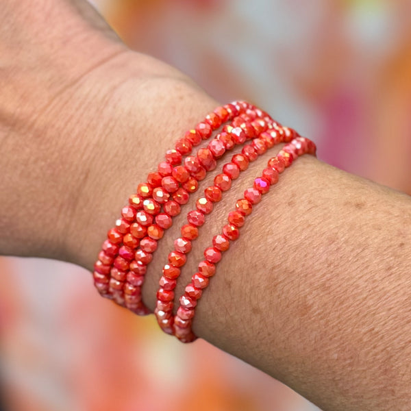 Long Strand Necklace - TANGERINE Crystal