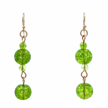 Long Earrings - Cracked Peridot