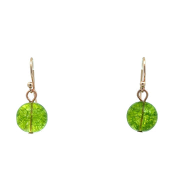 Short Earrings - Cracked Peridot
