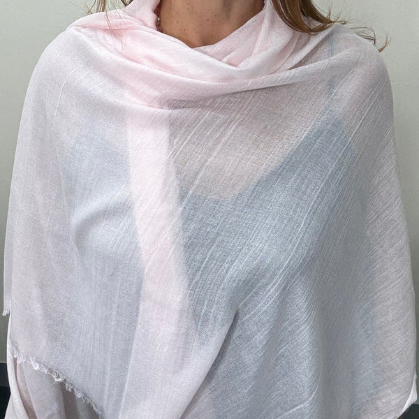 SET 7- 20% OFF! SOFT PINK BAMBOO SCARF+ CANDY PINK/AB/SOFT PINK CRYSTAL LINK NECKLACE & MATCHING BRACELET