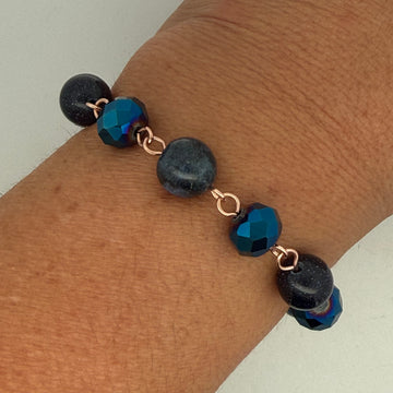 Bracelet Link - NEW Sapphire (with blue goldstone and Sodalite)