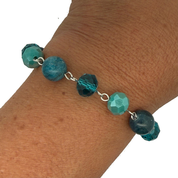 LONGER Bracelet Link - Ocean Blue (Apatite/Turquoise/Teal)