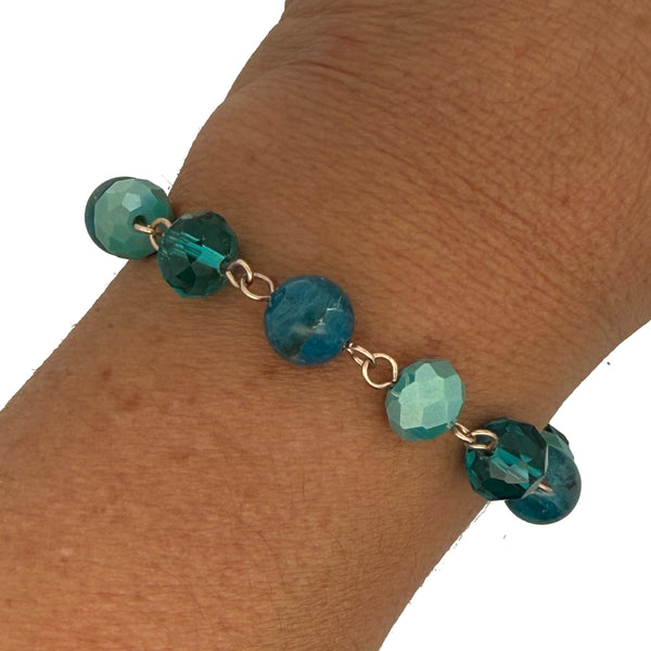 LONGER Bracelet Link - Ocean Blue (Apatite/Turquoise/Teal)