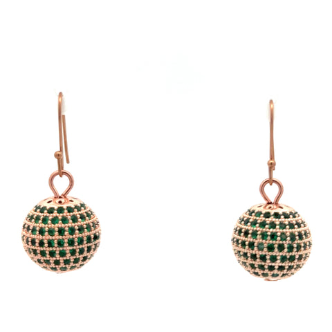 Earrings  - Pave - Emerald - MAY BIRTHSTONE