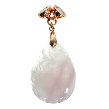 Pendant - Large Stone Teardrop - Rose Quartz Maria's Favourite's