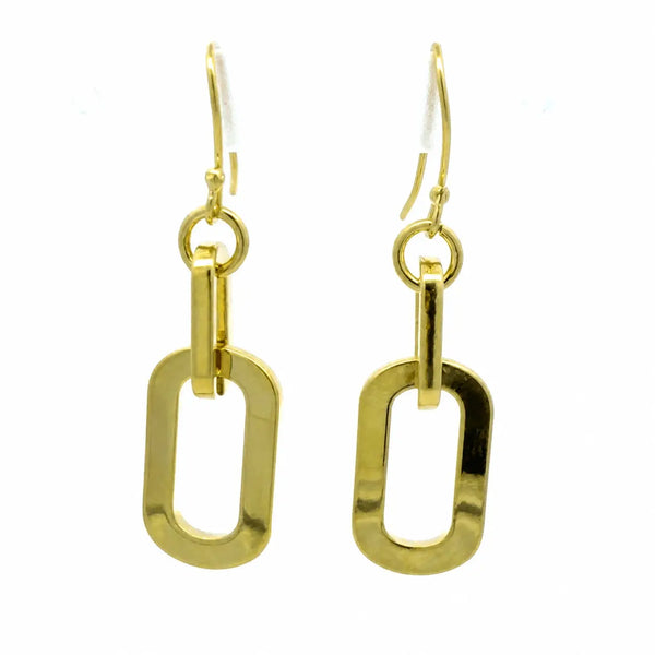 Short Earrings - Paperclip - Yellow Gold Seriously Romantic