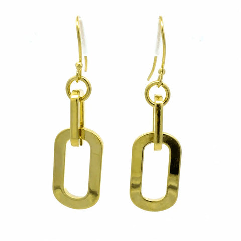 Short Earrings - Paperclip - Yellow Gold