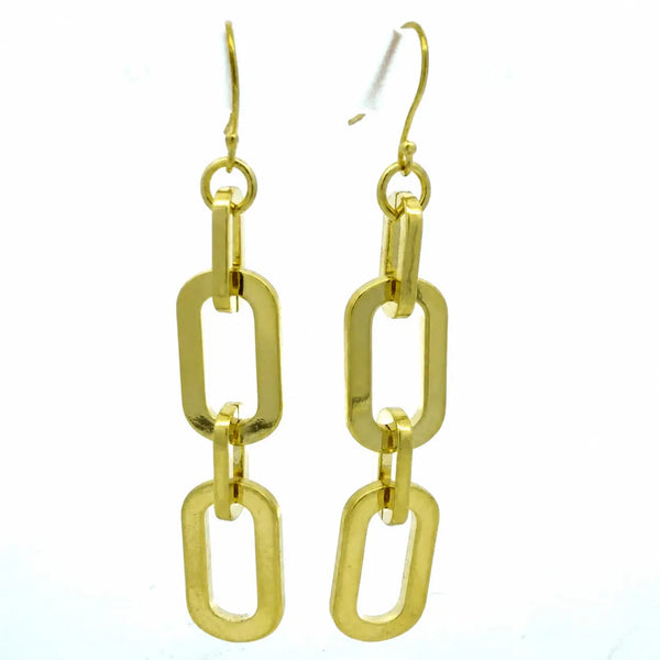 Long Earrings - Paperclip - Yellow Gold Seriously Romantic