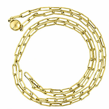 LONG Strand Necklace - Paperclip - Yellow Gold Seriously Romantic