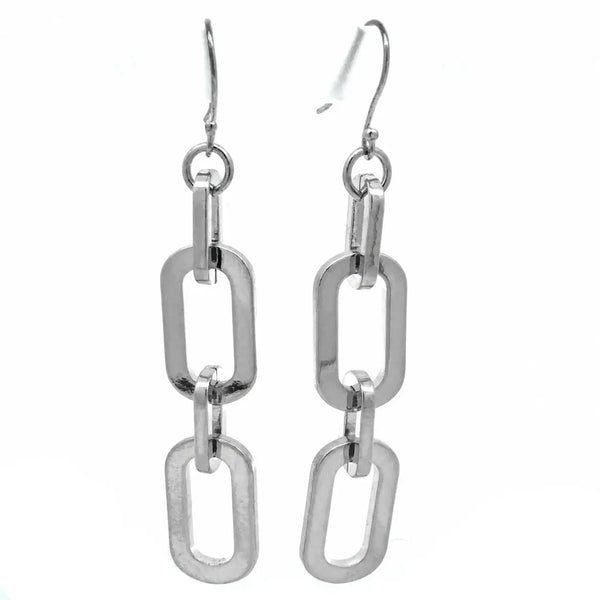 Long Earrings - Paperclip - Silver Seriously Romantic