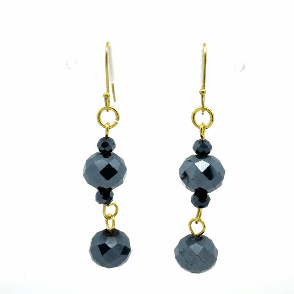 Long Earrings - Midnight Crystal