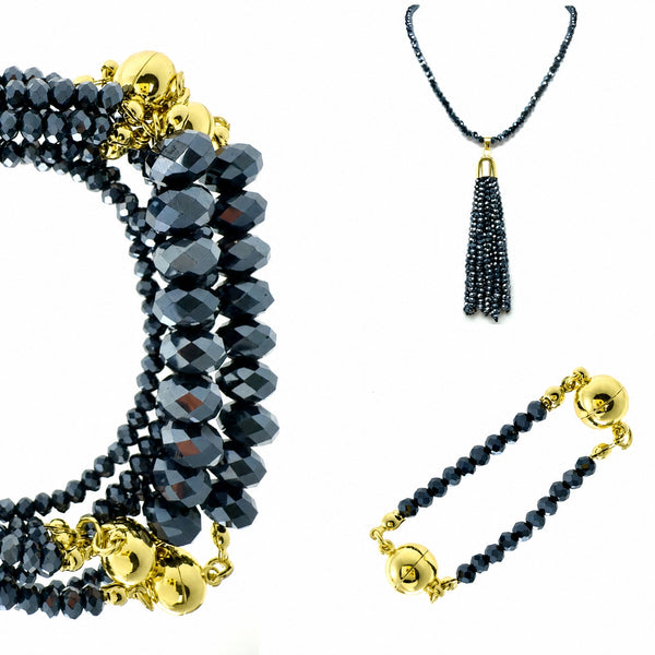 10 Way BUNDLE - Midnight Crystal (Includes 10 Way Necklace, Tassel & Mini Connectors)