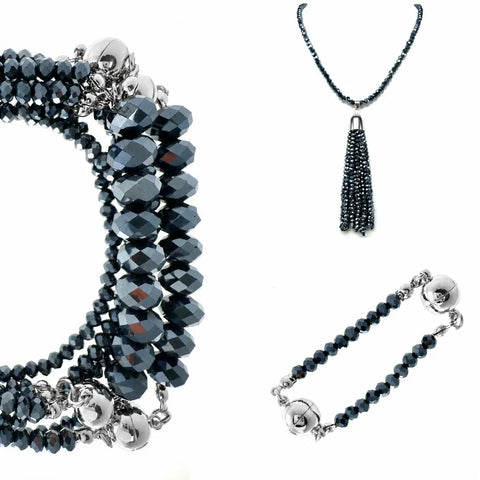10 Way BUNDLE - Midnight Crystal (Includes 10 Way Necklace, Tassel & Mini Connectors)