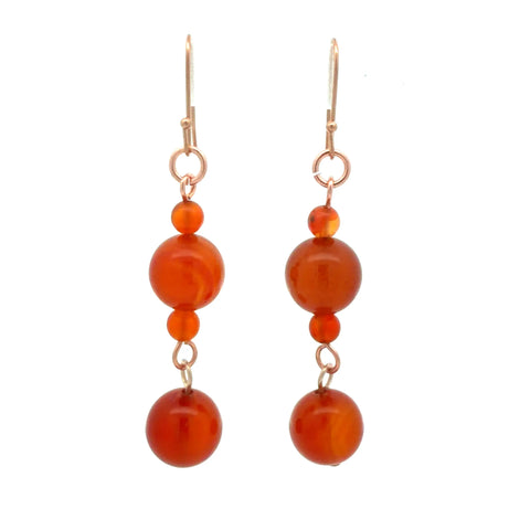 Long Earrings - Orange Agate