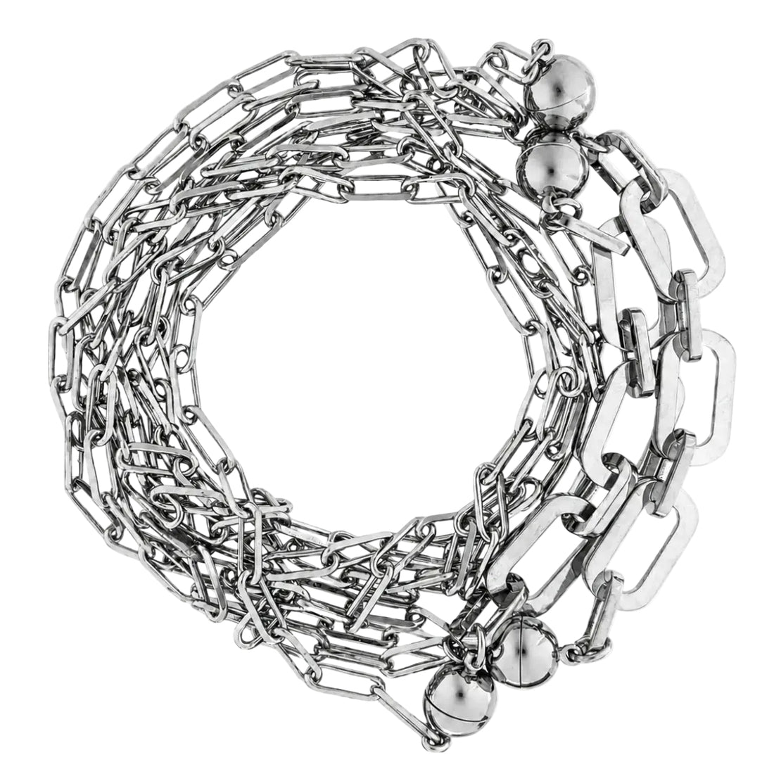 10 Way Necklace - Paperclip - Silver