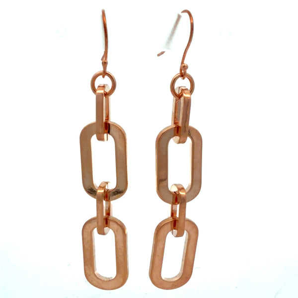 Long Earrings - Paperclip - Rose Gold Seriously Romantic