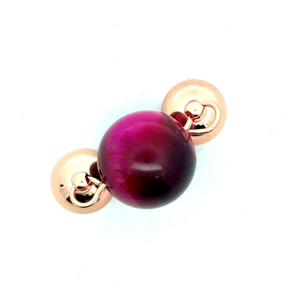 Pendant - MAGENTA Tiger Eye - Round 14mm Pendant